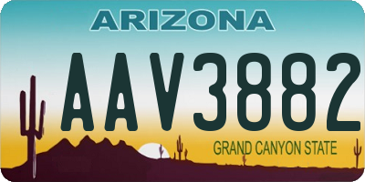 AZ license plate AAV3882