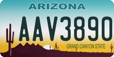 AZ license plate AAV3890