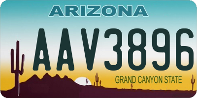 AZ license plate AAV3896