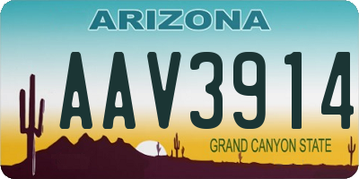 AZ license plate AAV3914