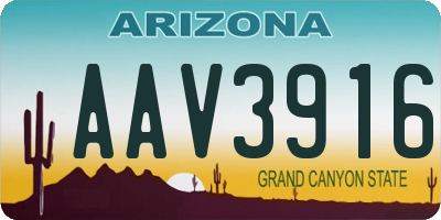 AZ license plate AAV3916
