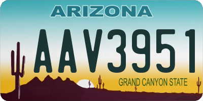 AZ license plate AAV3951