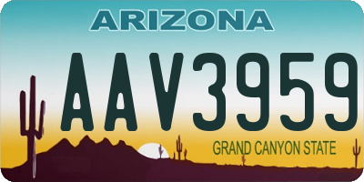 AZ license plate AAV3959