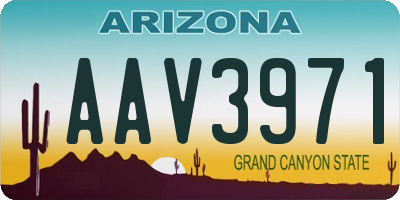 AZ license plate AAV3971