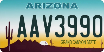 AZ license plate AAV3990