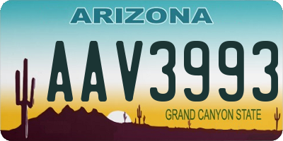 AZ license plate AAV3993