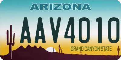 AZ license plate AAV4010