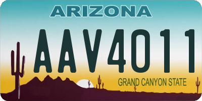 AZ license plate AAV4011