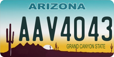 AZ license plate AAV4043