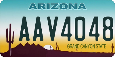 AZ license plate AAV4048