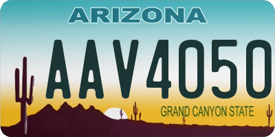 AZ license plate AAV4050