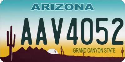 AZ license plate AAV4052