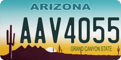AZ license plate AAV4055