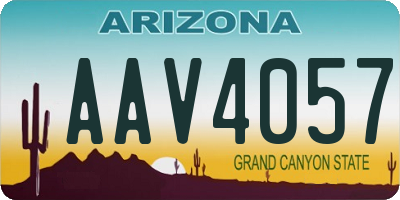 AZ license plate AAV4057