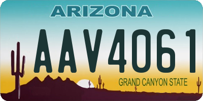 AZ license plate AAV4061