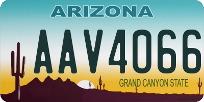 AZ license plate AAV4066