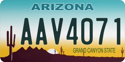 AZ license plate AAV4071