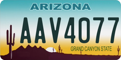 AZ license plate AAV4077