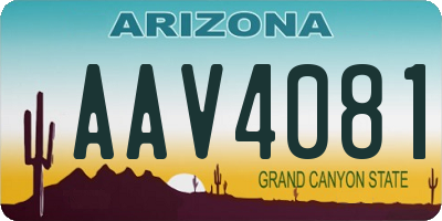 AZ license plate AAV4081