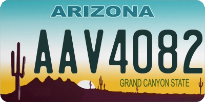 AZ license plate AAV4082