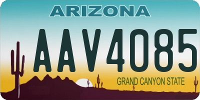AZ license plate AAV4085