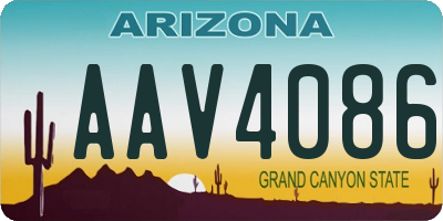 AZ license plate AAV4086