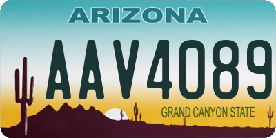 AZ license plate AAV4089