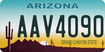 AZ license plate AAV4090