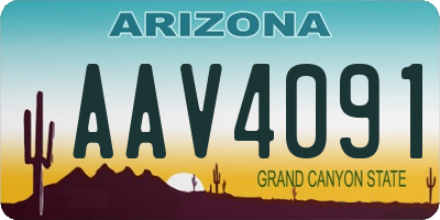 AZ license plate AAV4091