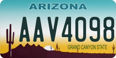 AZ license plate AAV4098