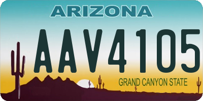 AZ license plate AAV4105