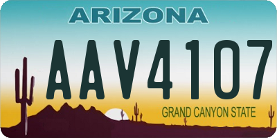 AZ license plate AAV4107