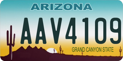 AZ license plate AAV4109