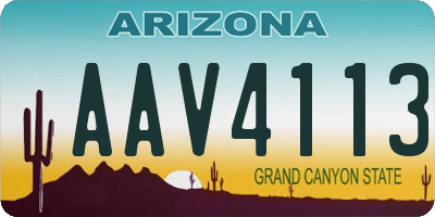 AZ license plate AAV4113