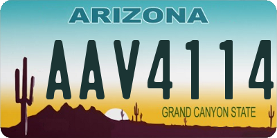 AZ license plate AAV4114