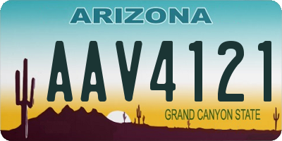 AZ license plate AAV4121