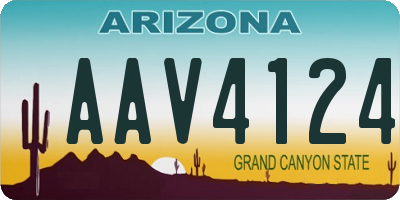 AZ license plate AAV4124