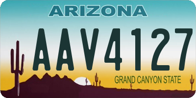 AZ license plate AAV4127