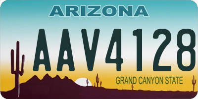 AZ license plate AAV4128