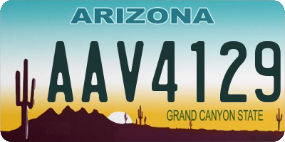 AZ license plate AAV4129
