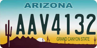 AZ license plate AAV4132