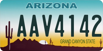 AZ license plate AAV4142