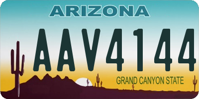 AZ license plate AAV4144