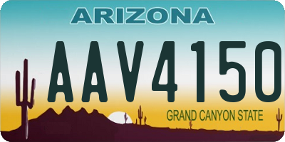 AZ license plate AAV4150