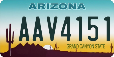 AZ license plate AAV4151
