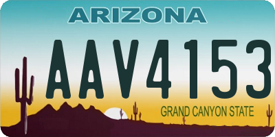 AZ license plate AAV4153
