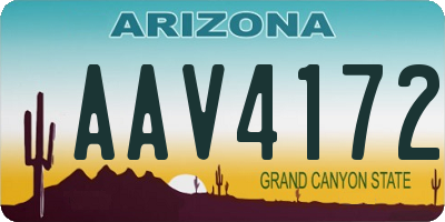 AZ license plate AAV4172
