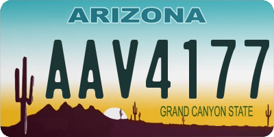 AZ license plate AAV4177