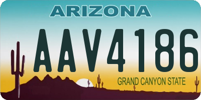 AZ license plate AAV4186