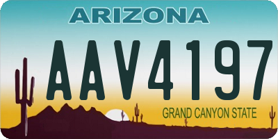 AZ license plate AAV4197